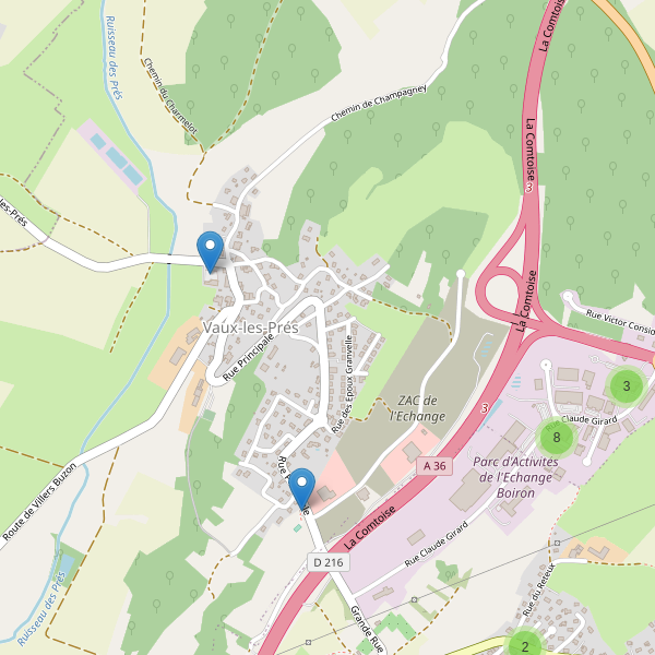 Carte des parkings à Vaux-les-Prés Thumbnail