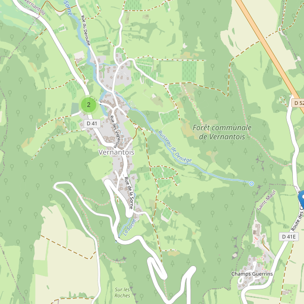 Carte des parkings à Vernantois Thumbnail