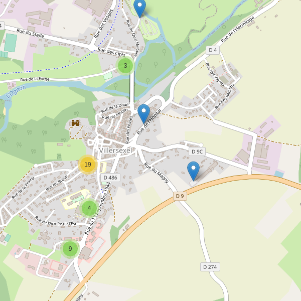 Carte des parkings à Villersexel Thumbnail