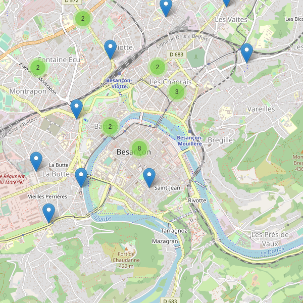 Carte des pharmacies à Besançon Thumbnail