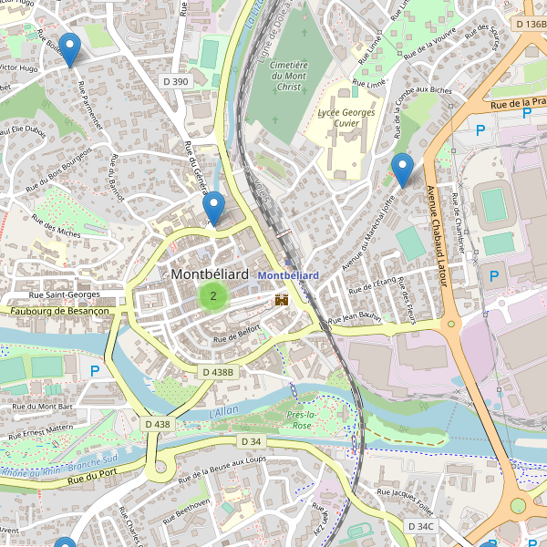 Carte des pharmacies à Montbéliard Thumbnail