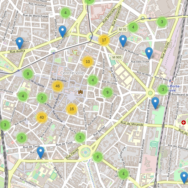 Thumbnail Carte des restaurants à Dijon