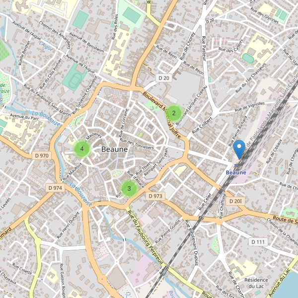 Carte des stationnement-velos à Beaune Thumbnail