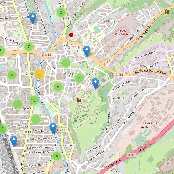 Carte des stationnement-velos à Belfort Thumbnail