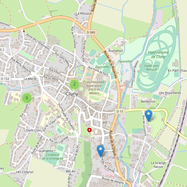 Carte des stationnement-velos à Cluny Thumbnail