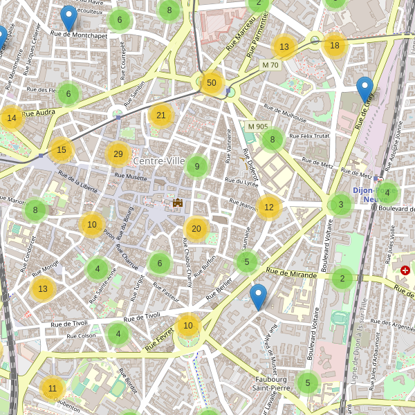 Carte des stationnement-velos à Dijon Thumbnail