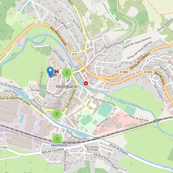 Carte des stationnement-velos à Montbard Thumbnail