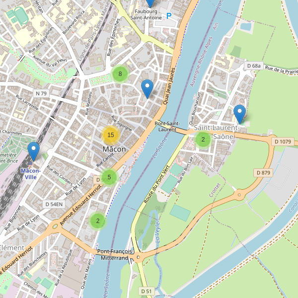 Carte des stationnement-velos à Mâcon Thumbnail