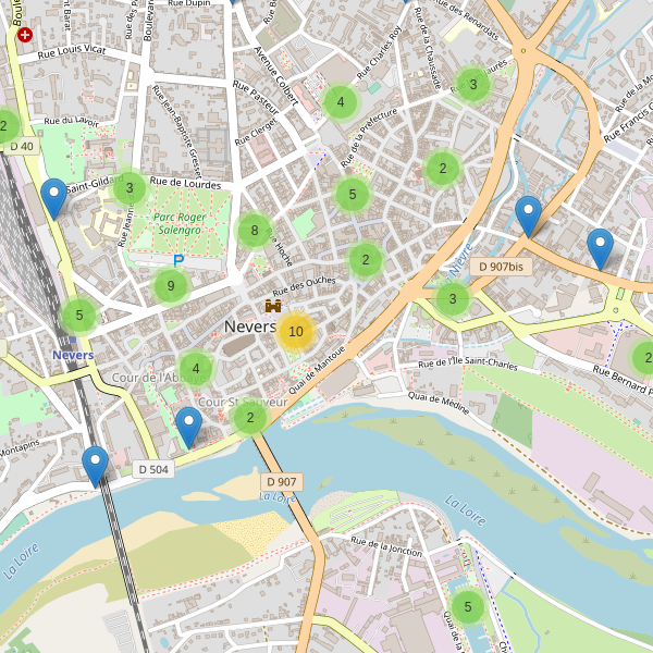 Carte des stationnement-velos à Nevers Thumbnail