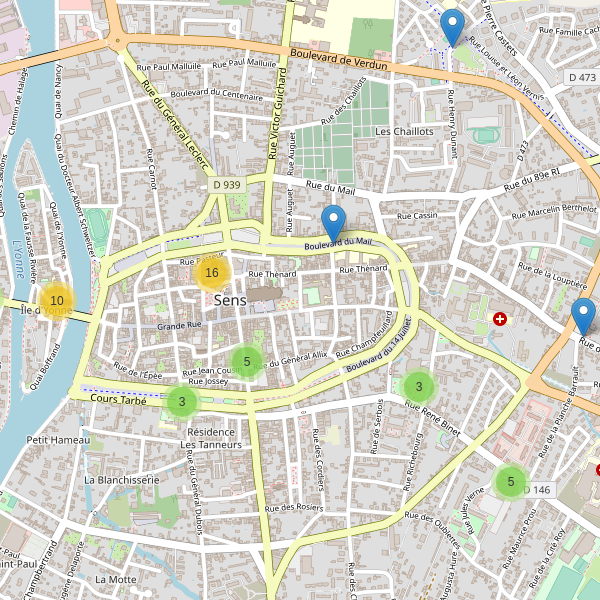 Carte des stationnement-velos à Sens Thumbnail