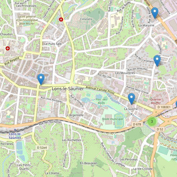 Thumbnail Carte des supermarchés à Lons-le-Saunier