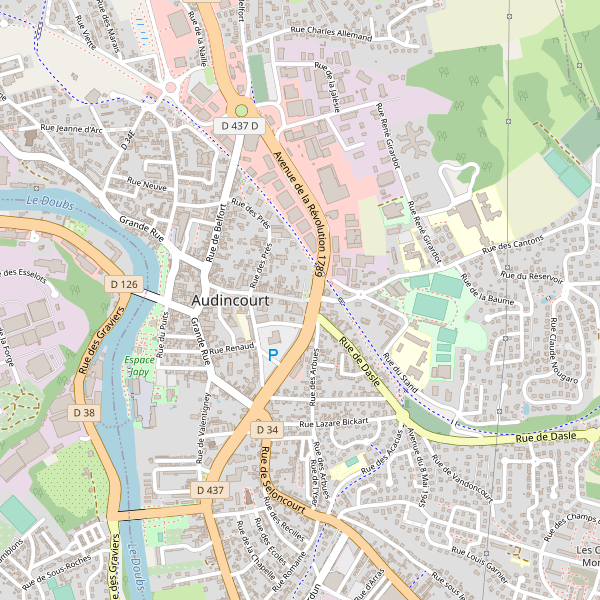 Carte des stationnement-velos à Audincourt Thumbnail