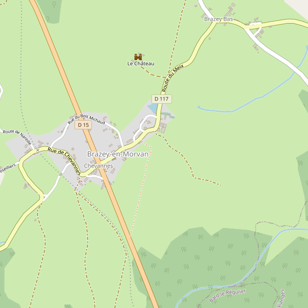 Carte des hotels à Brazey-en-Morvan Thumbnail