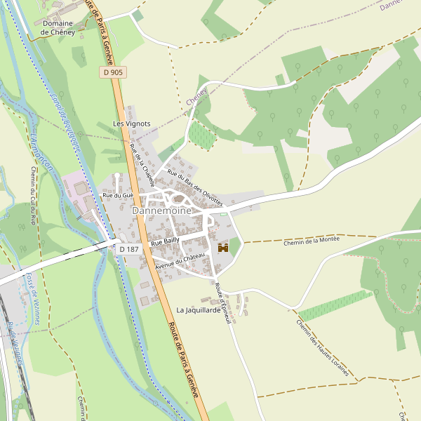 Carte des hotels à Dannemoine Thumbnail