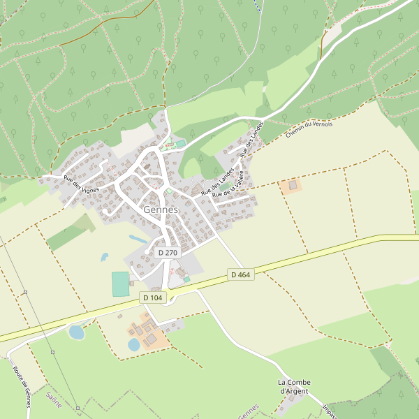 Carte des toilettes à Gennes (Doubs) Thumbnail