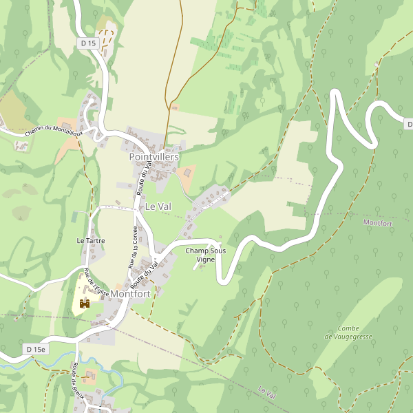 Carte des monuments à Le Val (Doubs) Thumbnail
