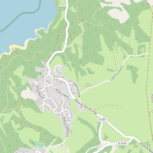 Carte des hotels à Maisod Thumbnail