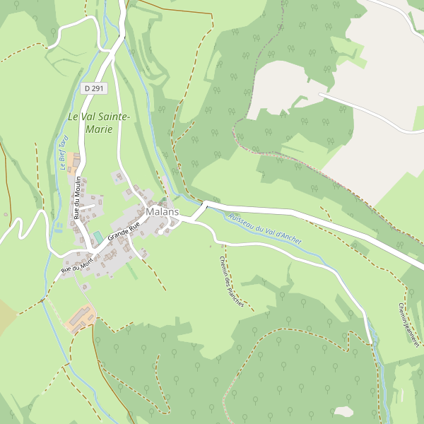 Carte des boulangeries à Malans (Doubs) Thumbnail