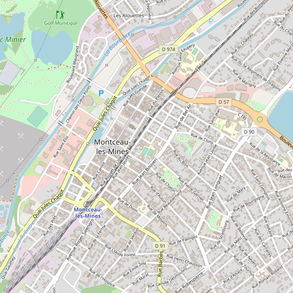 Carte des stations-autobus à Montceau-les-Mines Thumbnail