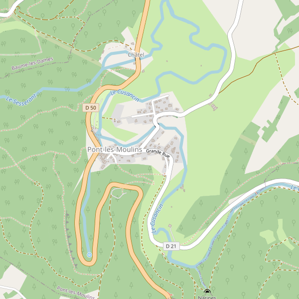 Carte des hotels à Pont-les-Moulins Thumbnail