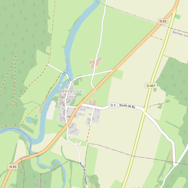 Carte des bedandbreakfast à Rennes-sur-Loue Thumbnail
