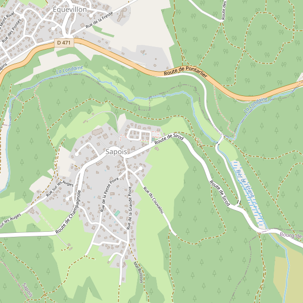Carte des renseignements à Sapois (Jura) Thumbnail