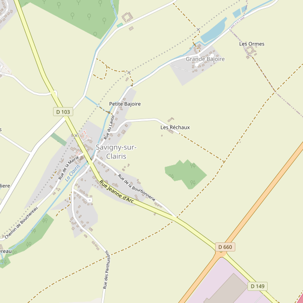 Carte des bedandbreakfast à Savigny-sur-Clairis Thumbnail
