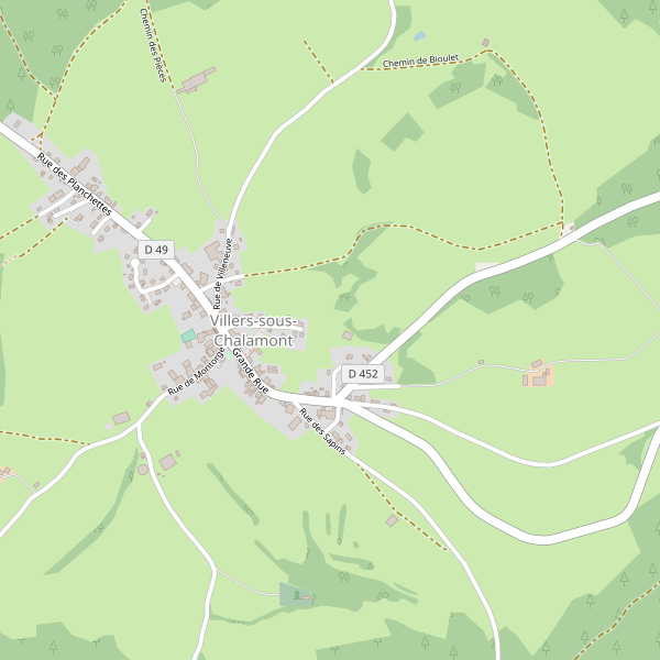 Carte des hotels à Villers-sous-Chalamont Thumbnail