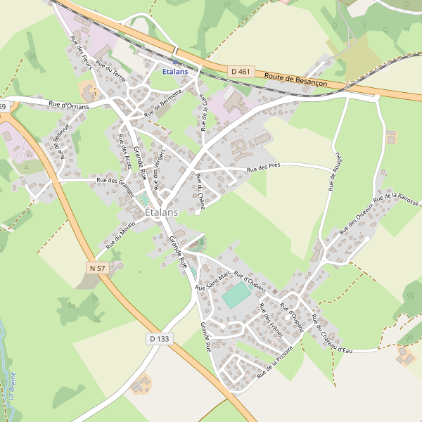 Carte des hotels à Étalans Thumbnail