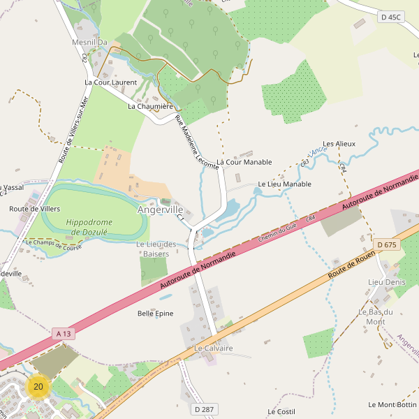 Carte des parkings à Angerville (Calvados) Thumbnail