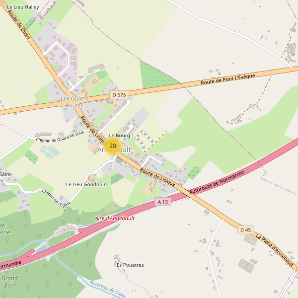Carte des parkings à Annebault (Calvados) Thumbnail