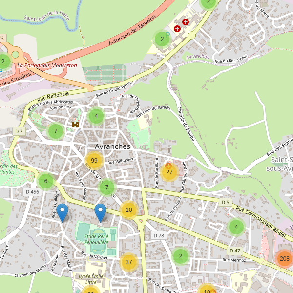 Carte des parkings à Avranches Thumbnail