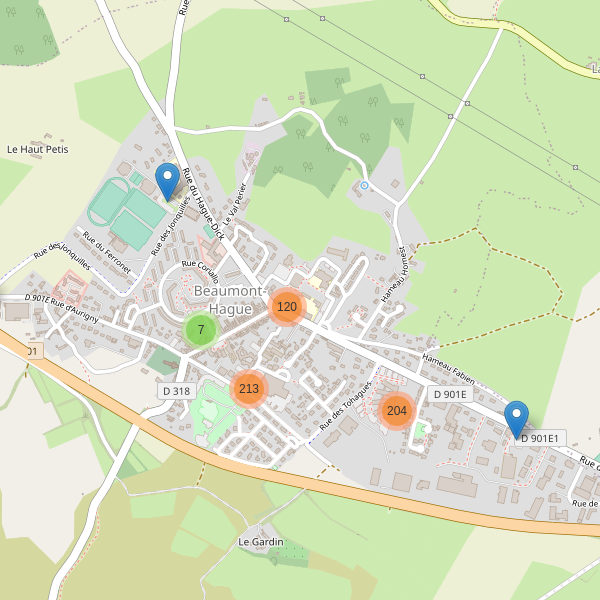 Carte des parkings à Beaumont-Hague Thumbnail