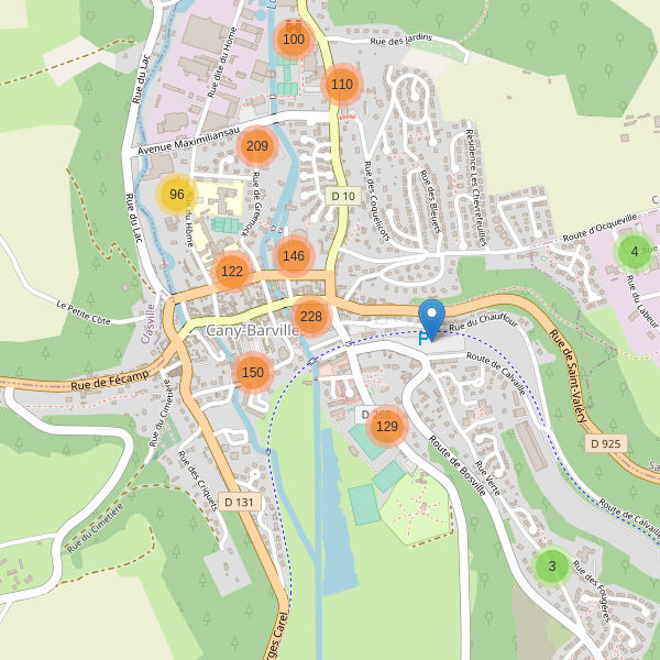 Carte des parkings à Cany-Barville Thumbnail