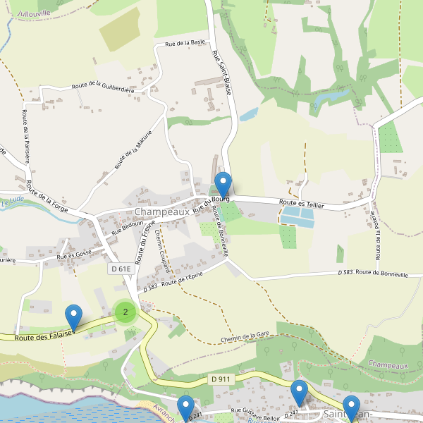 Carte des parkings à Champeaux (Manche) Thumbnail