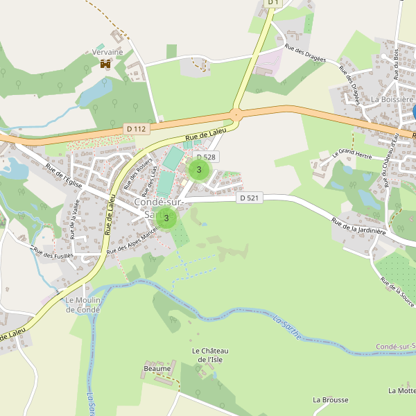 Carte des parkings à Condé-sur-Sarthe Thumbnail