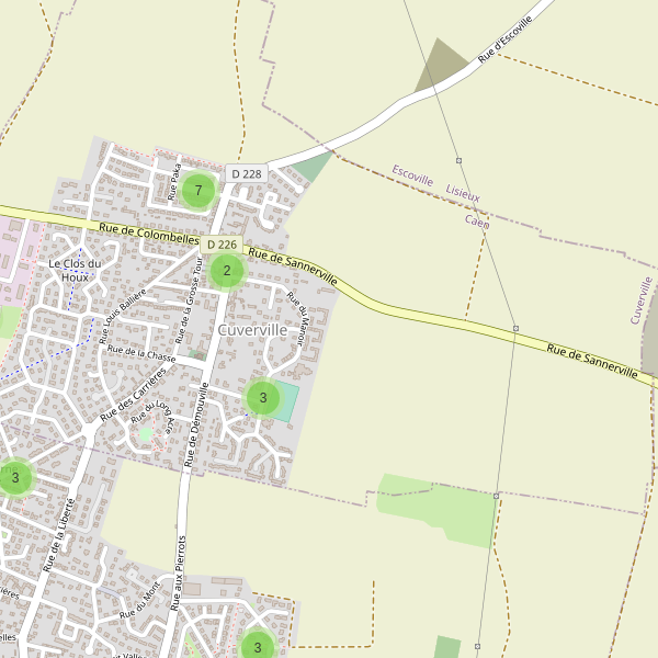 Carte des parkings à Cuverville (Calvados) Thumbnail