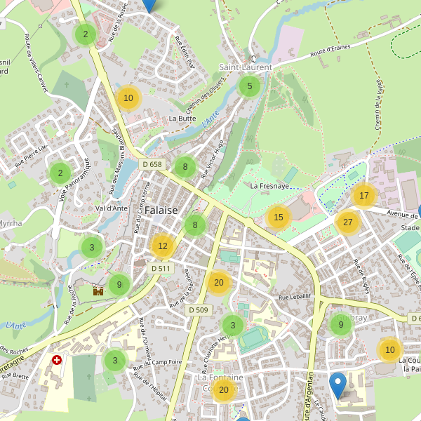 Carte des parkings à Falaise (Calvados) Thumbnail
