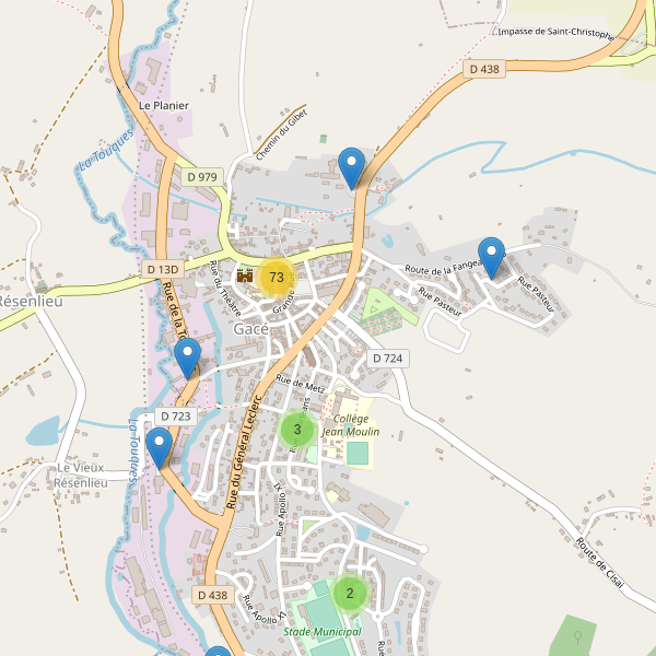 Carte des parkings à Gacé Thumbnail