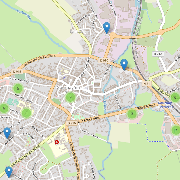 Carte des parkings à Gournay-en-Bray Thumbnail