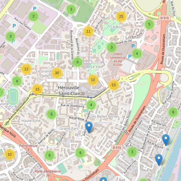 Thumbnail Carte des parkings à Hérouville-Saint-Clair