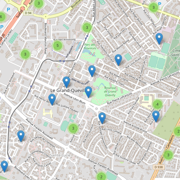 Thumbnail Carte des parkings à Le Grand-Quevilly