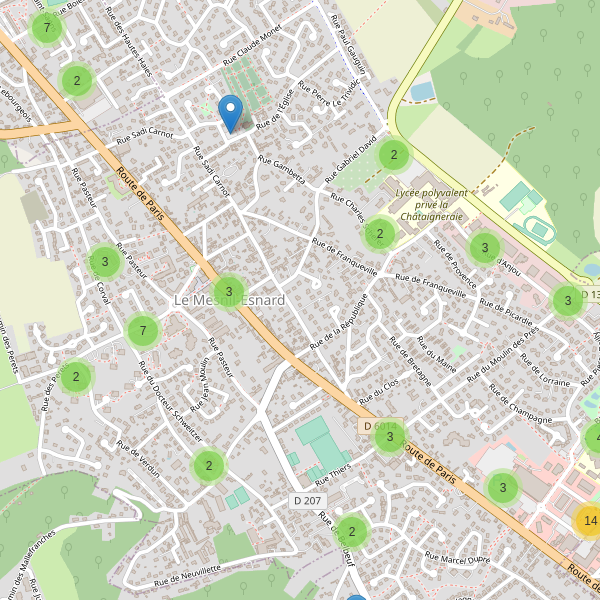 Carte des parkings à Le Mesnil-Esnard Thumbnail