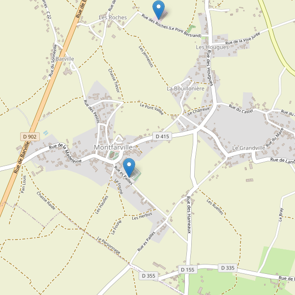 Carte des parkings à Montfarville Thumbnail