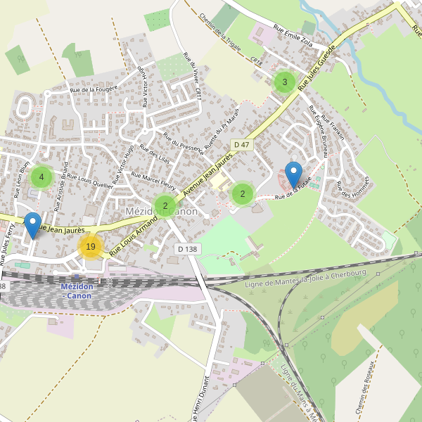 Carte des parkings à Mézidon-Canon Thumbnail