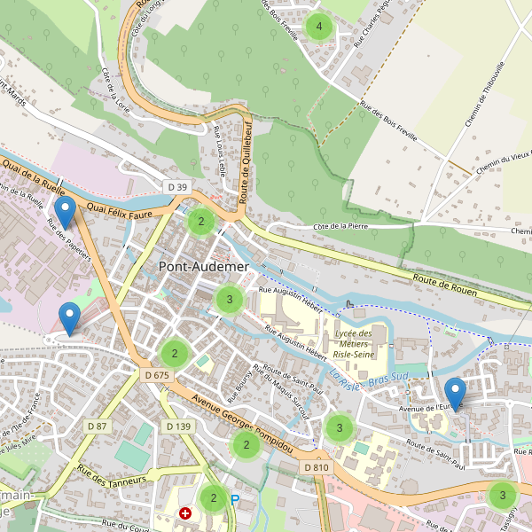 Carte des parkings à Pont-Audemer Thumbnail