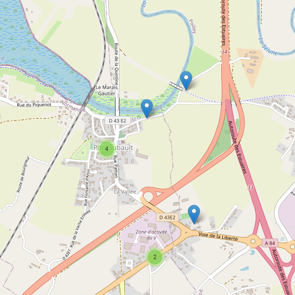 Carte des parkings à Pontaubault Thumbnail