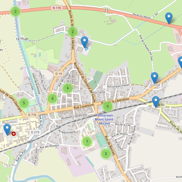 Carte des parkings à Pontorson Thumbnail