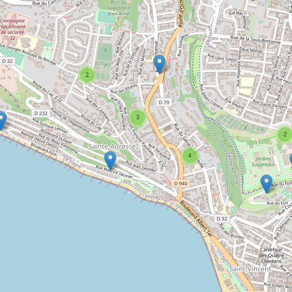 Carte des parkings à Sainte-Adresse Thumbnail