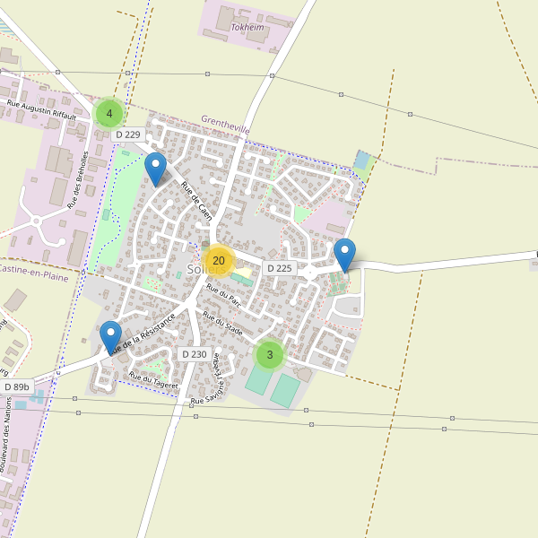Carte des parkings à Soliers Thumbnail
